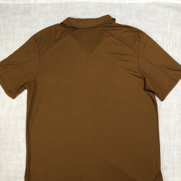 Smartwool Shirt Mens L Merinosport 150 Wool Blend Button Down Brown Short Sleeve - Picture 7 of 11